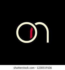 O & N joint logo round line letter design template