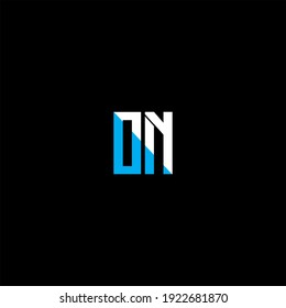 O N letter logo vector design on black color background. ON monogram