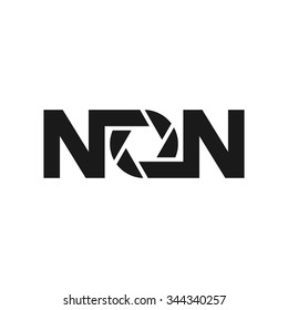 o and n logo vector for photography studio.