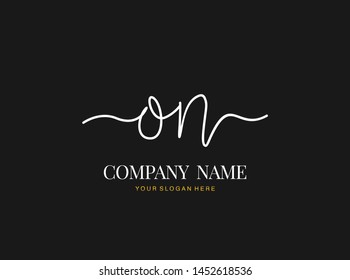 O N ON Beauty vector initial logo, handwriting logo of initial signature, wedding, fashion, jewerly, boutique, floral and botanical with creative template for any company or business.