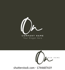 O N ON Initial letter handwriting and signature logo.	
