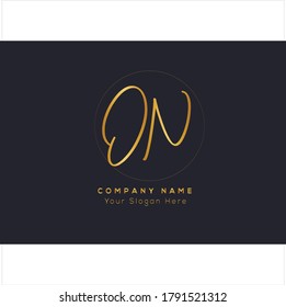  O N ON Initial letter handwriting and signature logo. Beauty vector initial logo .Fashion, boutique, floral and botanical