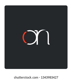 O & N stroke logo design vector