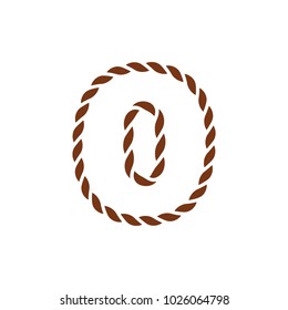 O Navy Rope Letter Logo Icon Design