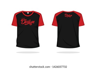 O neck raglan t shirt mock up template vector illustration