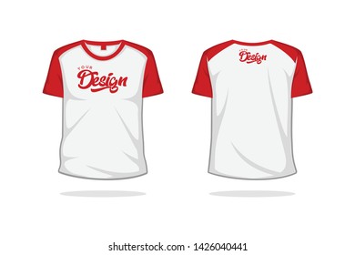 O neck raglan t shirt mock up template vector illustration