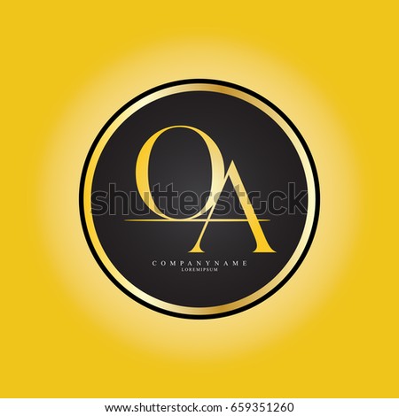  O & A or OA Letter Logo Design Company with Circle Shape . Logo Template Design Vector 