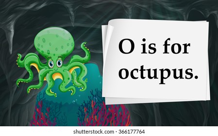 O is for octopus illustration