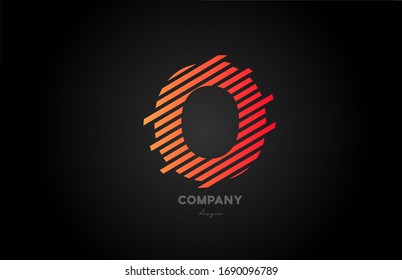O orange alphabet letter logo icon design for company and business