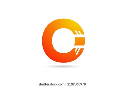 O orange gradient alphabet letter logo icon design. Creative template for business