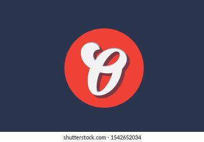 O orange white circle logo letter alphabet for company icon design. Suitable as a logotype for corporate or business