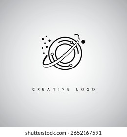 O Orbit Monogram Logo - Futuristic Minimal Letter mark with Circular Line Art, Tech-Inspired Dots and Space Motion Concept for Modern Branding Identity (O logotipo do monograma de órbita - marca de letra mínima futurista com arte circular, pontos inspirados na tecnologia e conceito de movimento espacial para identidade de marca moderna)