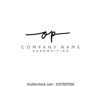 O P Initial handwriting logo