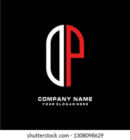 O P initial letter, modern logo design template vector