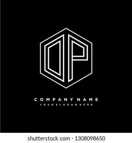 O P initial letter, modern logo design template vector