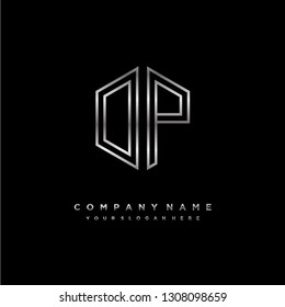 O P initial letter, modern logo design template vector
