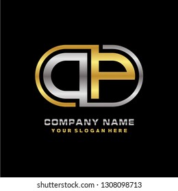 O P initial letter, modern logo design template vector