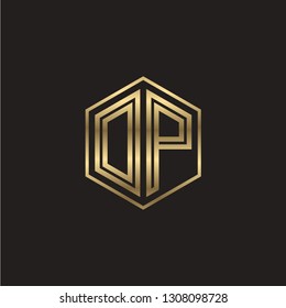 O P initial letter, modern logo design template vector