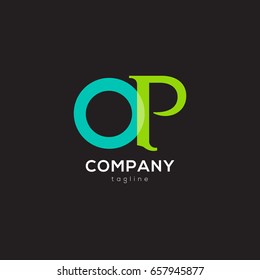 O P joint logo icon vector template 