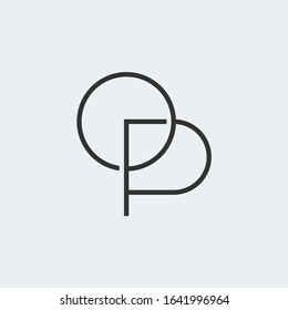 O & P Monogram Minimalist Logo.