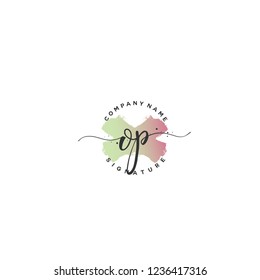 O P OP Initial letter handwriting and  signature logo.