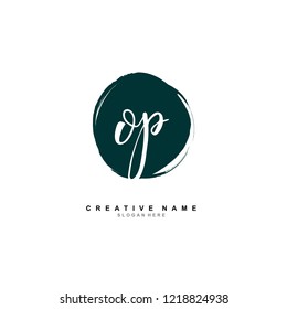 O P OP Initial logo template vector