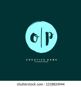 O P OP Initial logo template vector