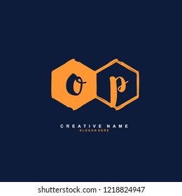 O P OP Initial logo template vector