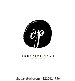 O P OP Initial logo template vector
