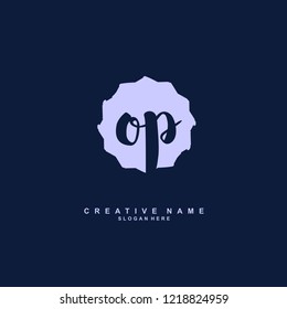 O P OP Initial logo template vector