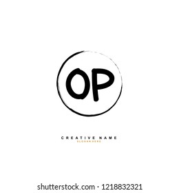 O P OP Initial logo template vector