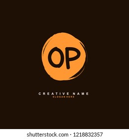 O P OP Initial logo template vector