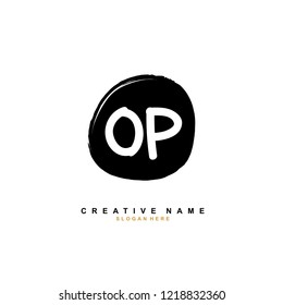 O P OP Initial logo template vector