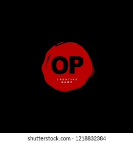 O P OP Initial logo template vector