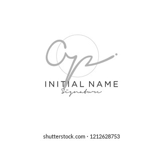 O P Signature initial logo template vector
