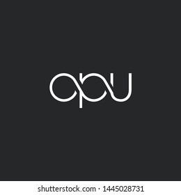 O P U letters Joint logo icon vector for business card and corporate identity.