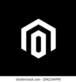 O polygon vector logo template with black and white color.