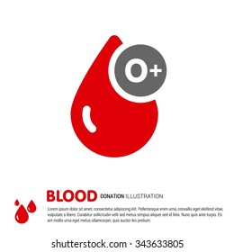 O Positive Blood Required. Creative icon Design template. Health care poster design. isolated on white background. blood Flat icon. Vector illustration