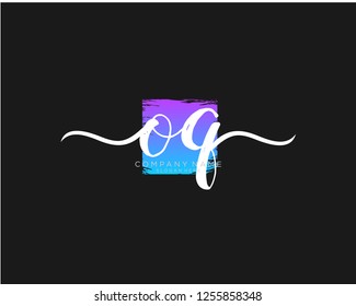 O Q Initial handwriting logo vector