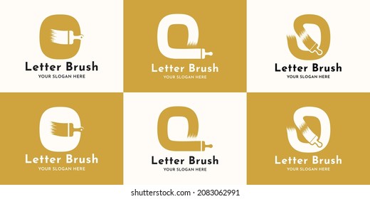 O Q initial letter brush logo for business and brand inspiration logo