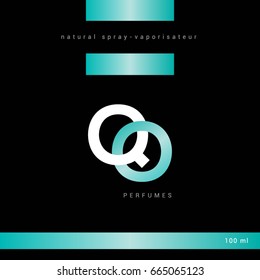 O Q joint letter logo design with packaging template