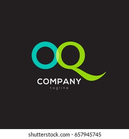 O Q joint logo icon vector template 