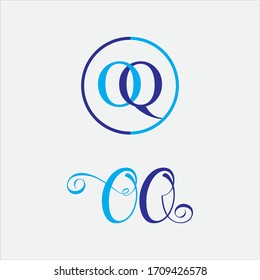 O Q letter logo template design