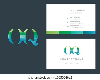 O & Q multi color joint logo design with business card template