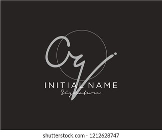 O Q Signature initial logo template vector