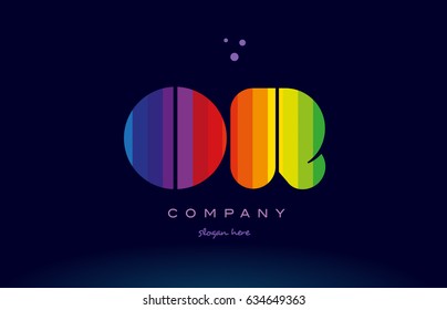 or o r alphabet letter colorful creative colors text dots creative company logo vector icon design template
