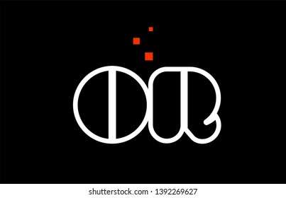OR O R black white red dots alphabet letter combination suitable as a logo icon design for a company or business
