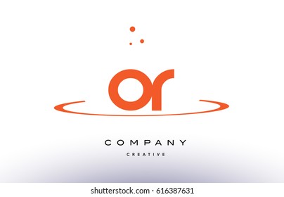 OR O R creative orange swoosh dots alphabet company letter logo design vector icon template