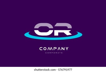 or o r cyan magenta blue letter combination alphabet vector company logo icon sign design template 