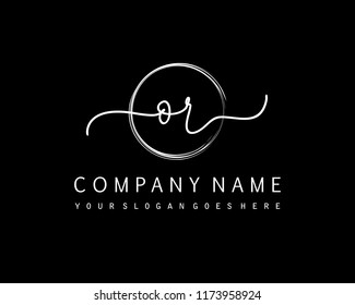 O R Initial handwriting logo vector